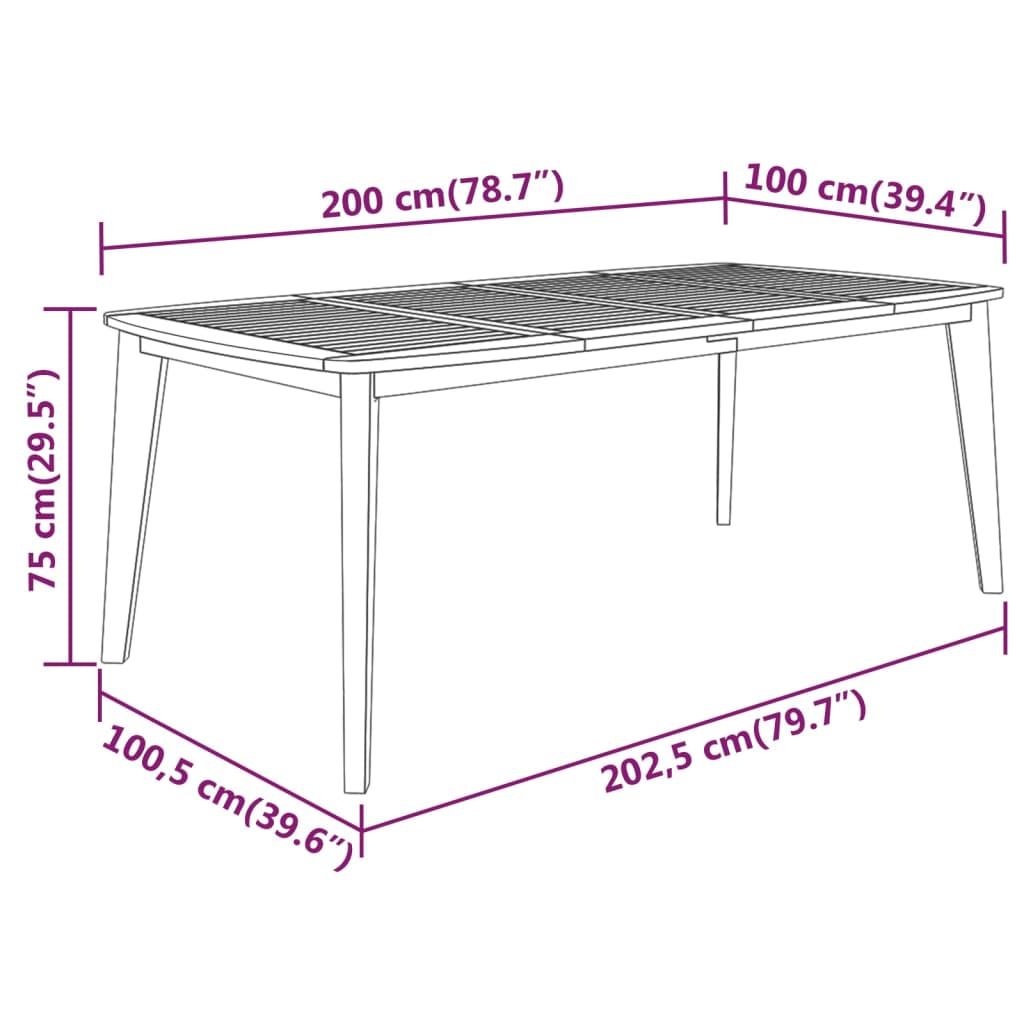 Set mobilier de grădină, 7 piese, lemn masiv de acacia