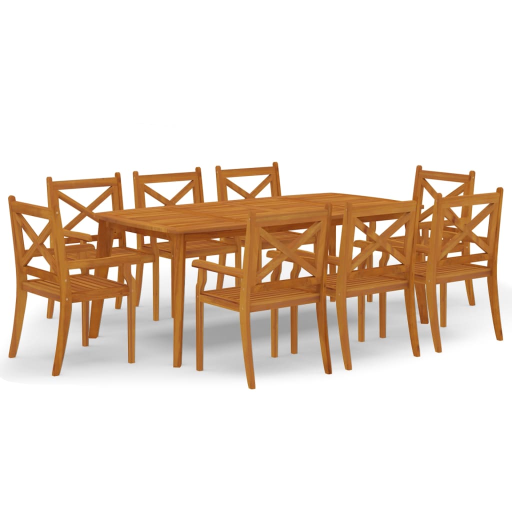 Set mobilier de grădină, 9 piese, lemn masiv de acacia