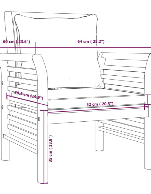 Încărcați imaginea în vizualizatorul Galerie, Set mobilier de grădină cu perne, 5 buc., lemn masiv acacia
