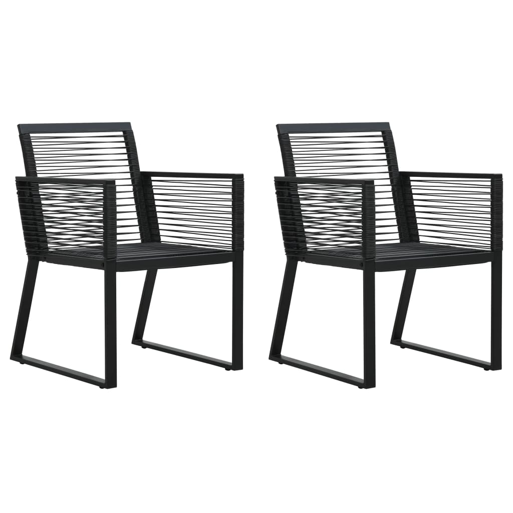 Set mobilier de exterior, 3 piese, negru, ratan PVC