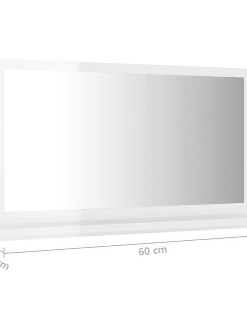 Загрузите изображение в средство просмотра галереи, Oglindă de baie, alb extralucios, 60 x 10,5 x 37 cm, PAL
