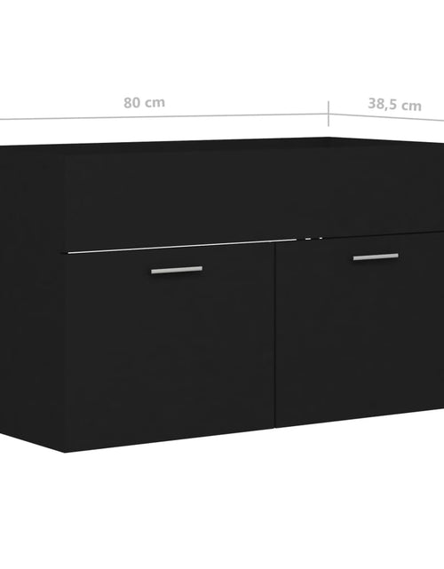 Загрузите изображение в средство просмотра галереи, Dulap de chiuvetă, negru, 80x38,5x46 cm, PAL
