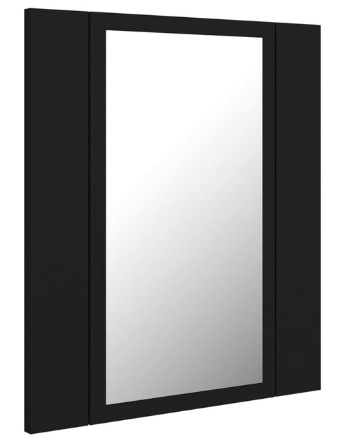 Încărcați imaginea în vizualizatorul Galerie, Dulap de baie cu oglindă &amp; LED, negru, 40x12x45 cm, acril - Lando
