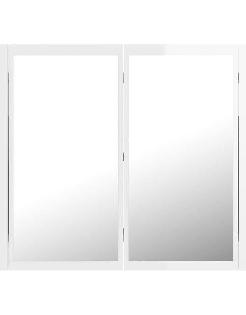 Încărcați imaginea în vizualizatorul Galerie, 804961 vidaXL Dulap baie cu oglindă LED alb lucios 60x12x45 cm acril
