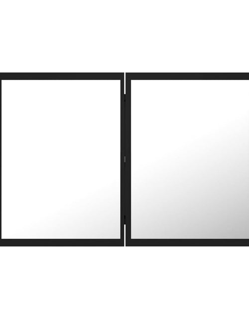 Încărcați imaginea în vizualizatorul Galerie, Dulap de baie cu oglindă și LED, negru, 80x12x45 cm
