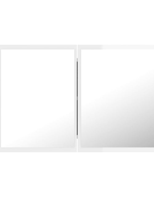 Încărcați imaginea în vizualizatorul Galerie, Dulap de baie cu oglindă și LED, alb extralucios 80x12x45 acril
