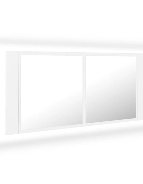 Încărcați imaginea în vizualizatorul Galerie, Dulap de baie cu oglindă și LED, alb, 100x12x45 cm, acril
