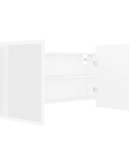 Загрузите изображение в средство просмотра галереи, Dulap de baie cu oglindă și LED, alb, 100x12x45 cm, acril
