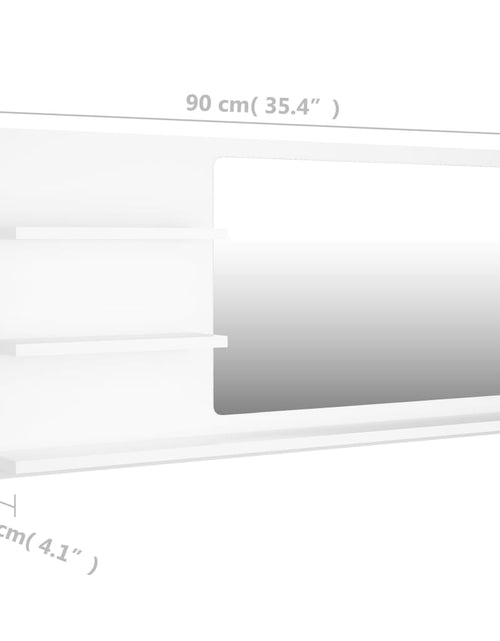 Încărcați imaginea în vizualizatorul Galerie, Oglindă de baie, alb, 90 x 10,5 x 45 cm, PAL
