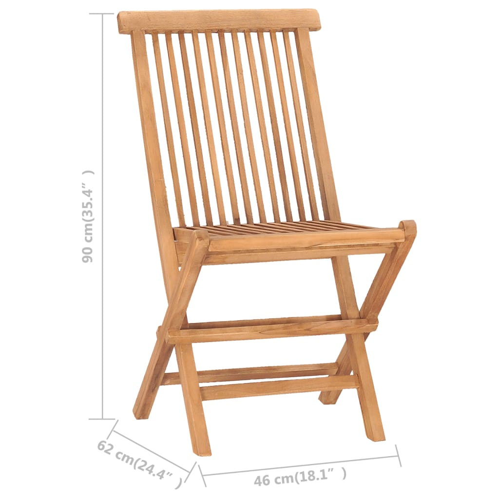 Set mobilier de exterior pliabil, 5 piese, lemn masiv de tec