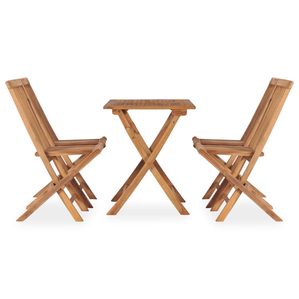 Set mobilier de exterior pliabil, 5 piese, lemn masiv de tec