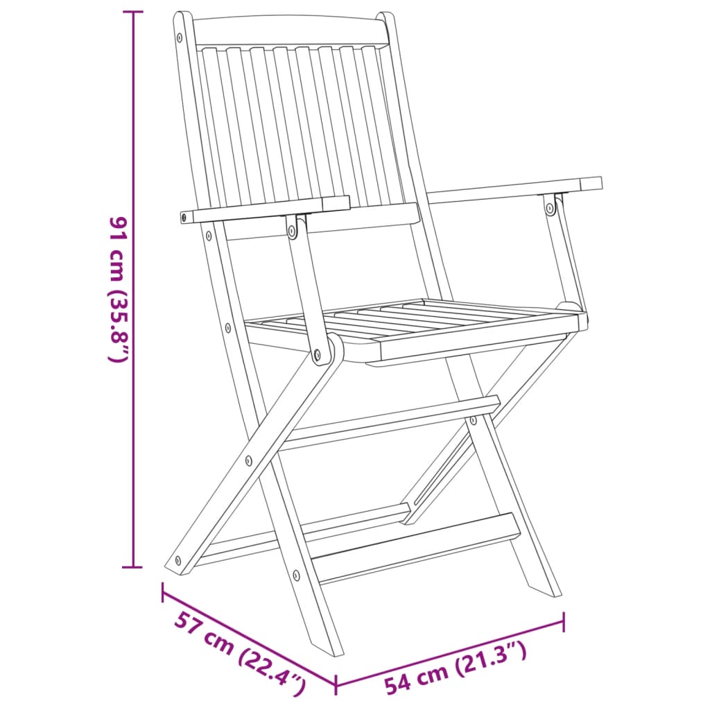 Set mobilier de grădină pliabil, 7 piese, lemn masiv acacia