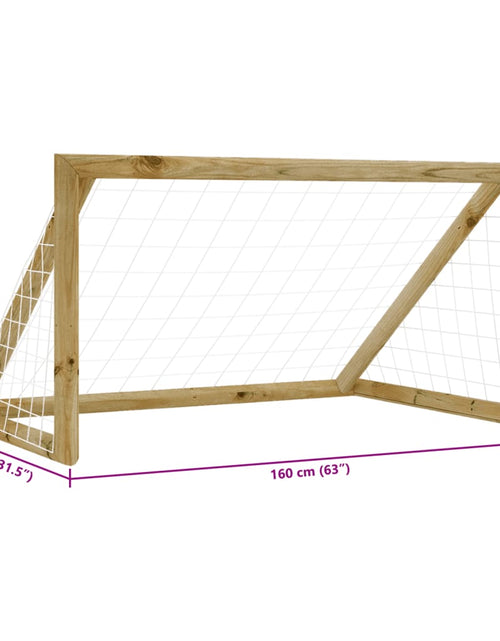 Загрузите изображение в средство просмотра галереи, Poartă de fotbal cu plasă, 160x80x100 cm, lemn de pin tratat
