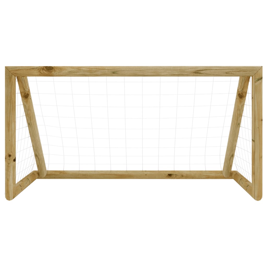 Poartă de fotbal cu plasă, 120x60x80 cm, lemn de pin tratat