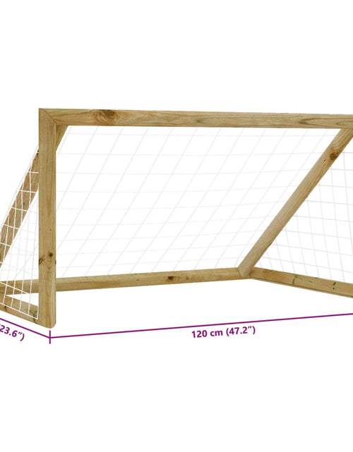 Încărcați imaginea în vizualizatorul Galerie, Poartă de fotbal cu plasă, 120x60x80 cm, lemn de pin tratat
