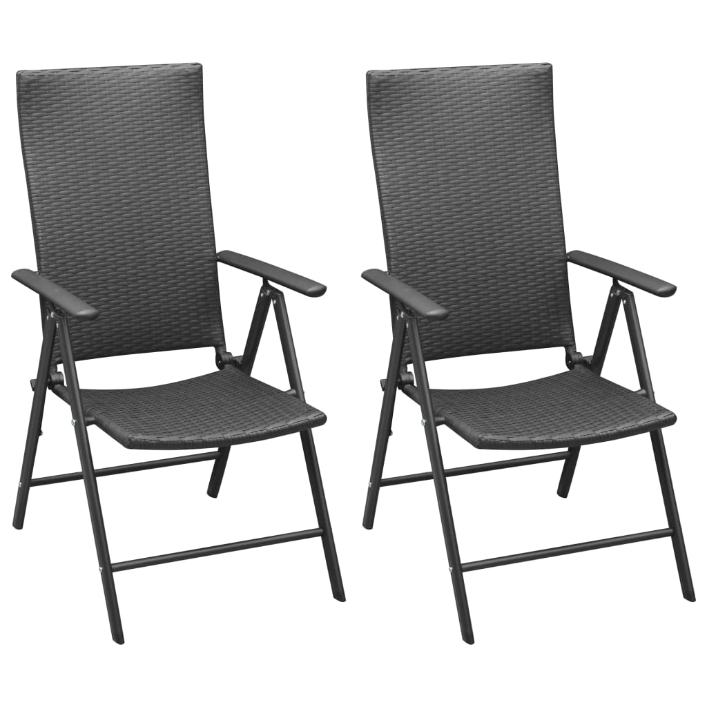 Set mobilier de grădină, 3 piese, negru - Lando