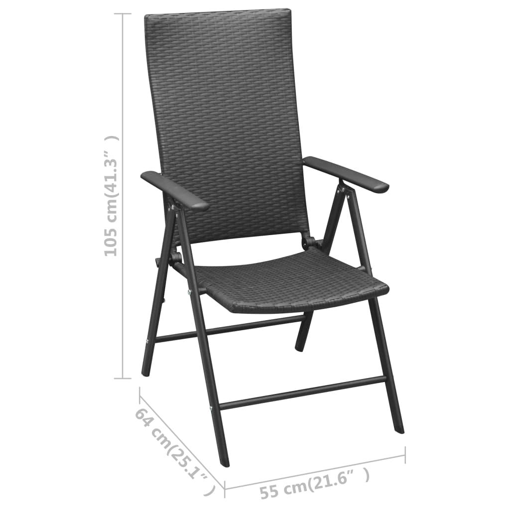 Set mobilier de grădină, 3 piese, negru - Lando