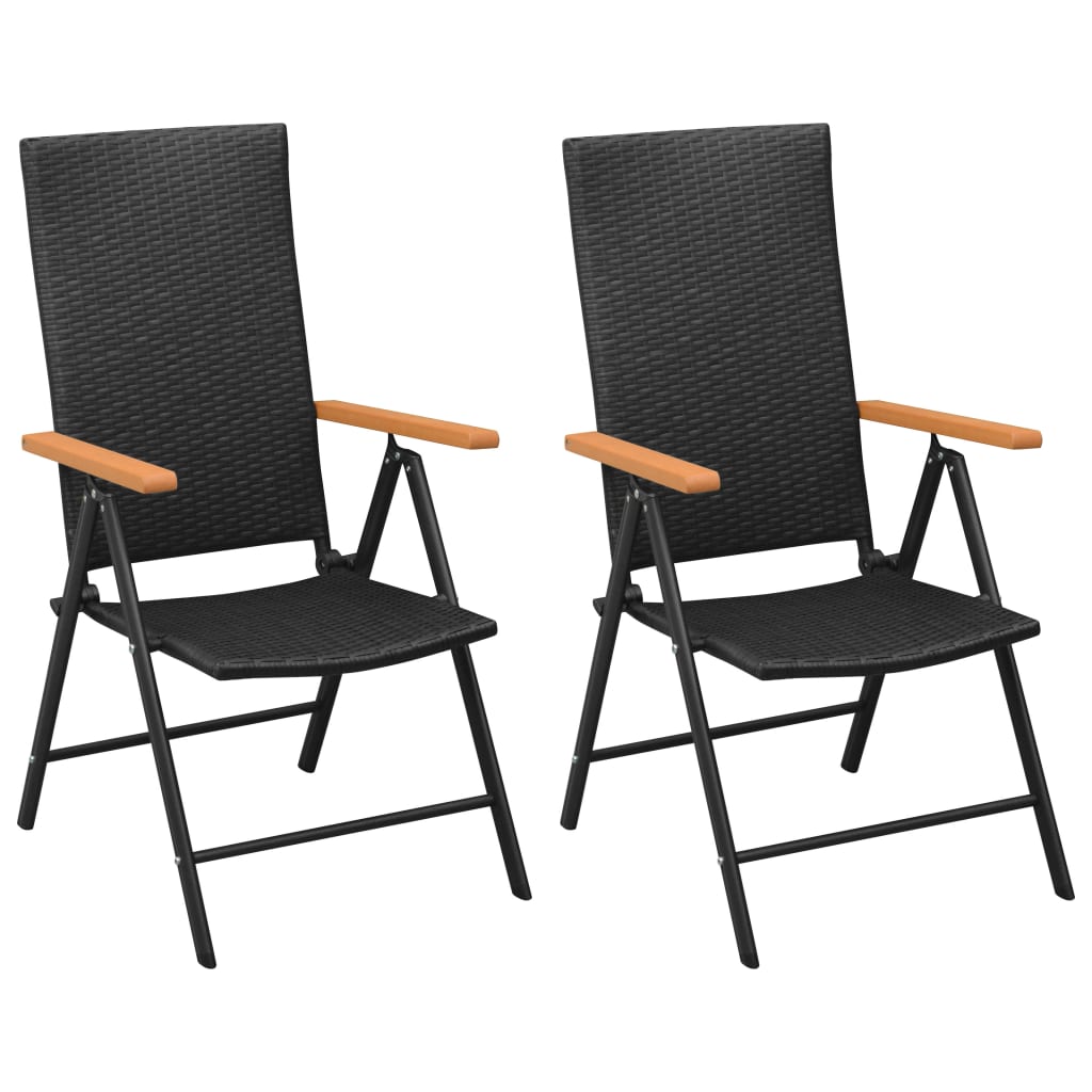 Set mobilier de grădină, 3 piese, negru și maro