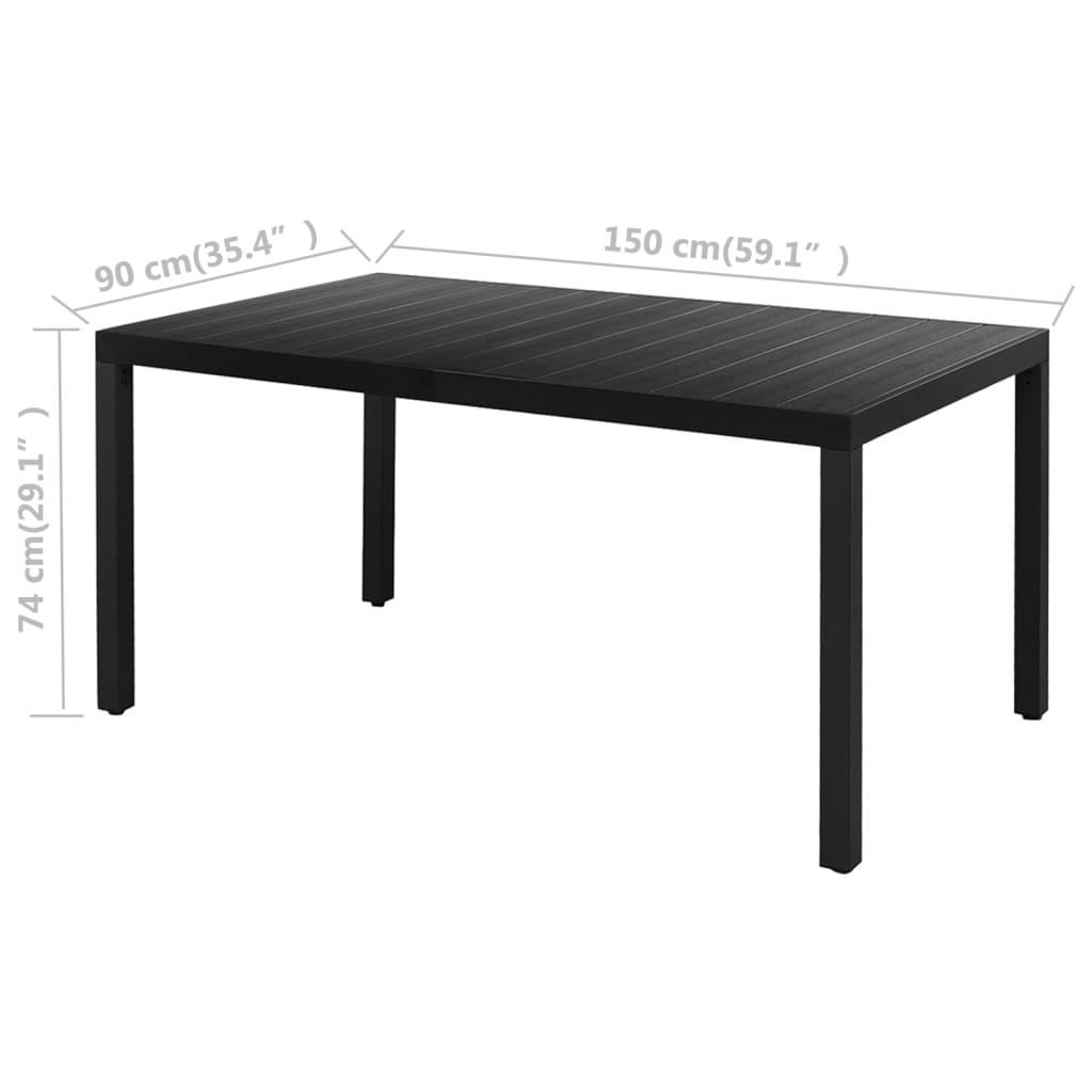 Set mobilier de grădină, 7 piese, negru, ratan PVC