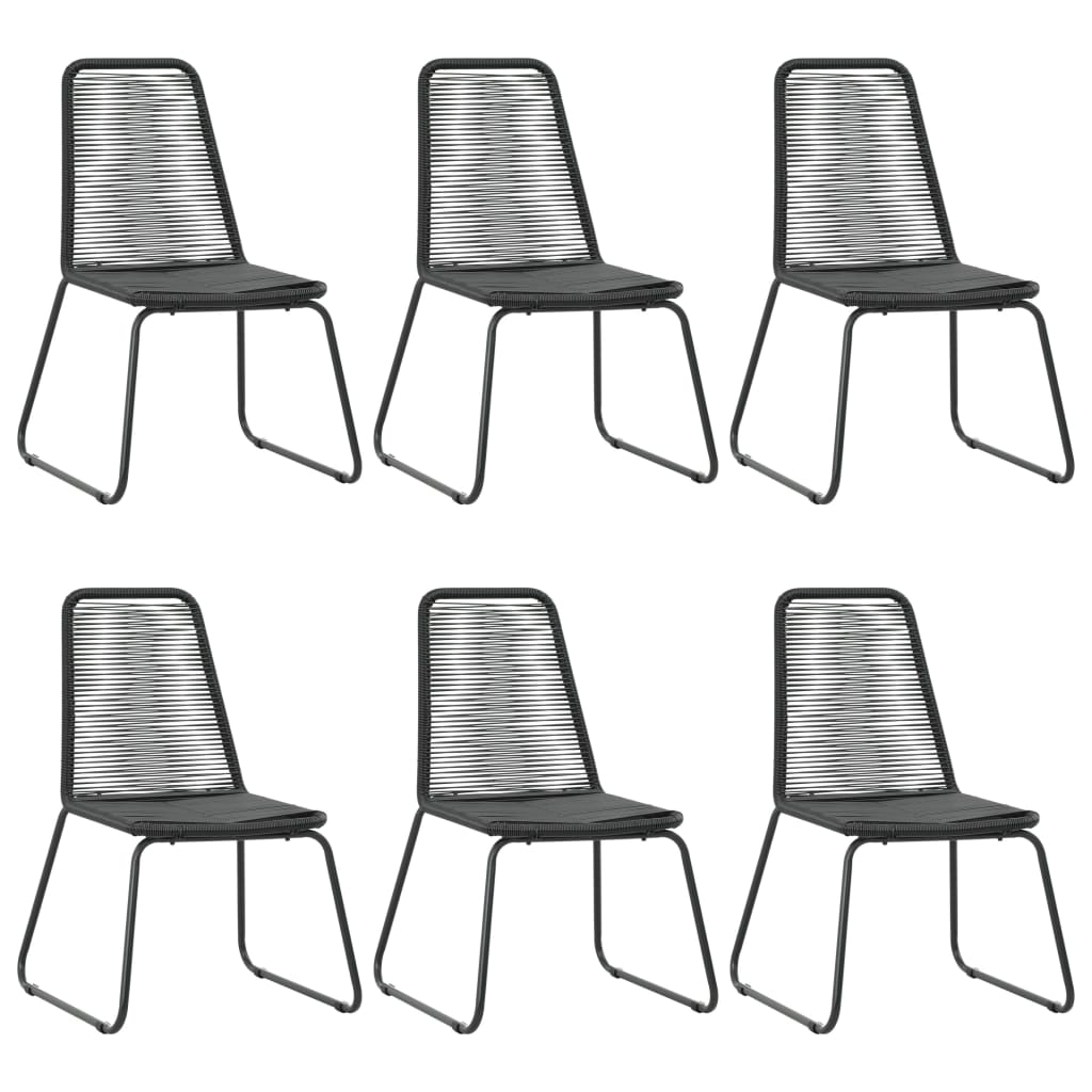 Set mobilier de grădină, 7 piese, negru, ratan PVC