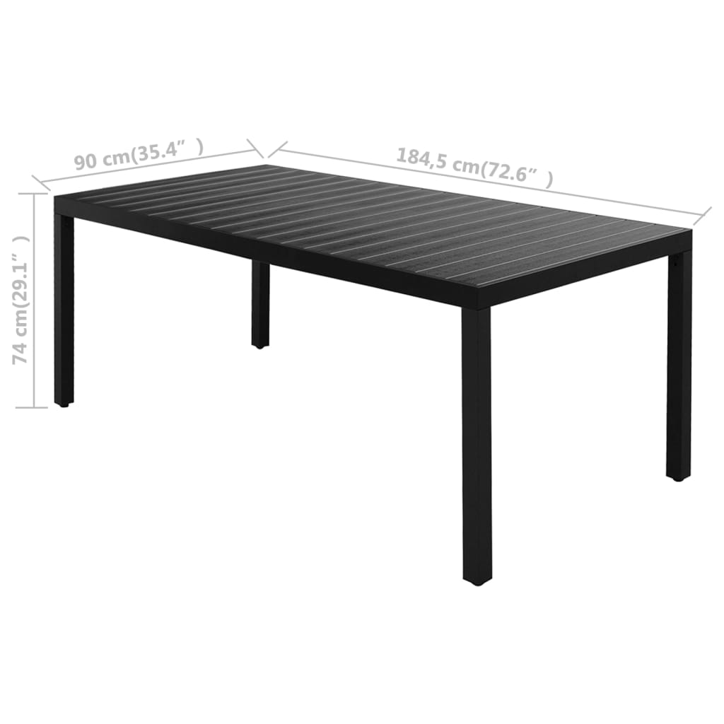 Set mobilier de grădină, 7 piese, negru, ratan PVC