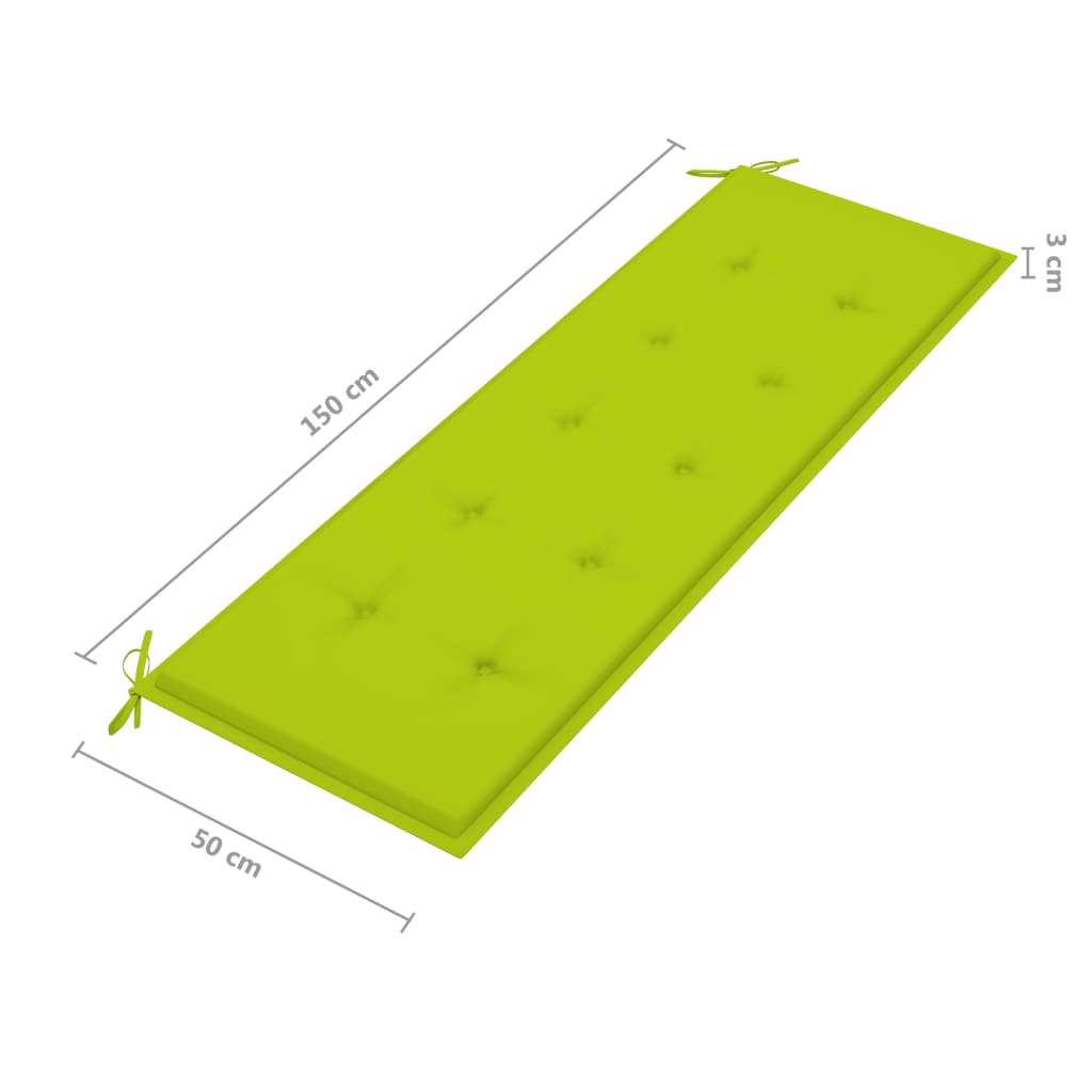 Bancă grădină 3 locuri, cu pernă, 150 cm, lemn masiv eucalipt - Lando