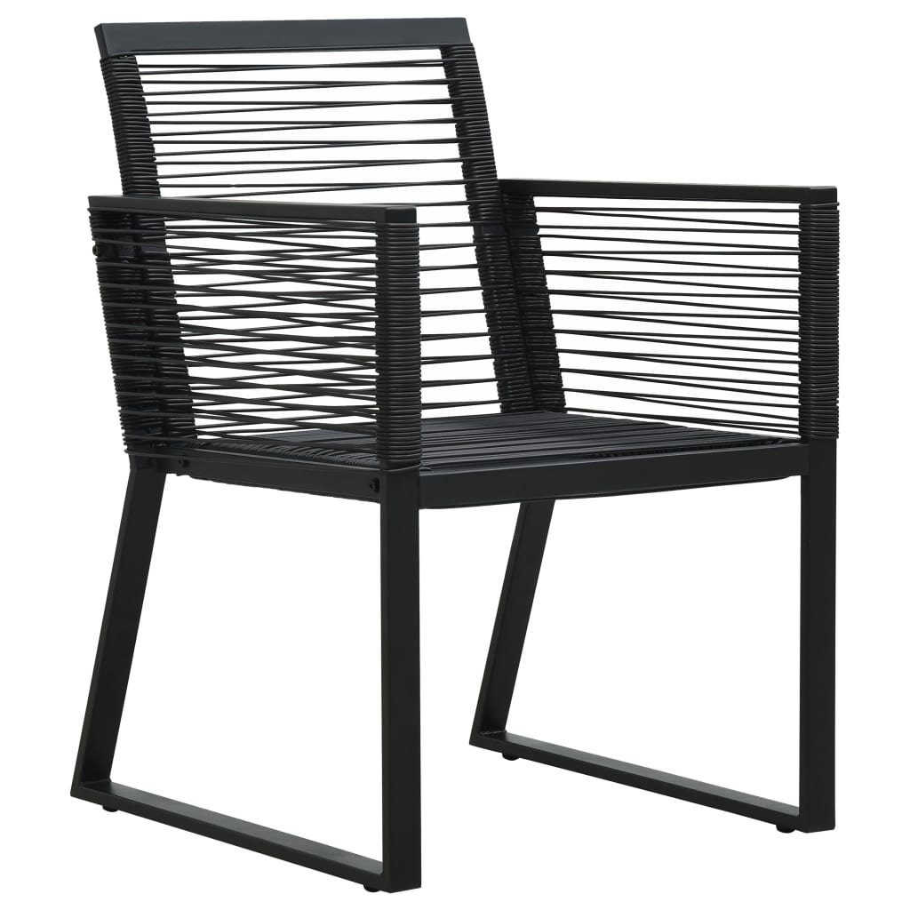 Set mobilier de exterior, 3 piese, negru, ratan PVC