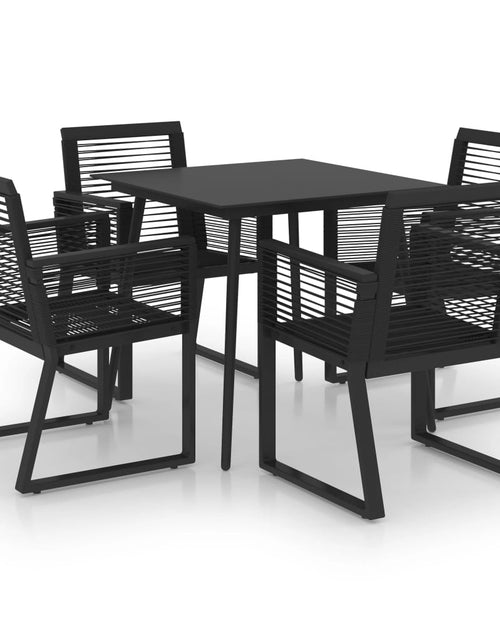 Încărcați imaginea în vizualizatorul Galerie, Set mobilier de exterior, 5 piese, negru, ratan PVC
