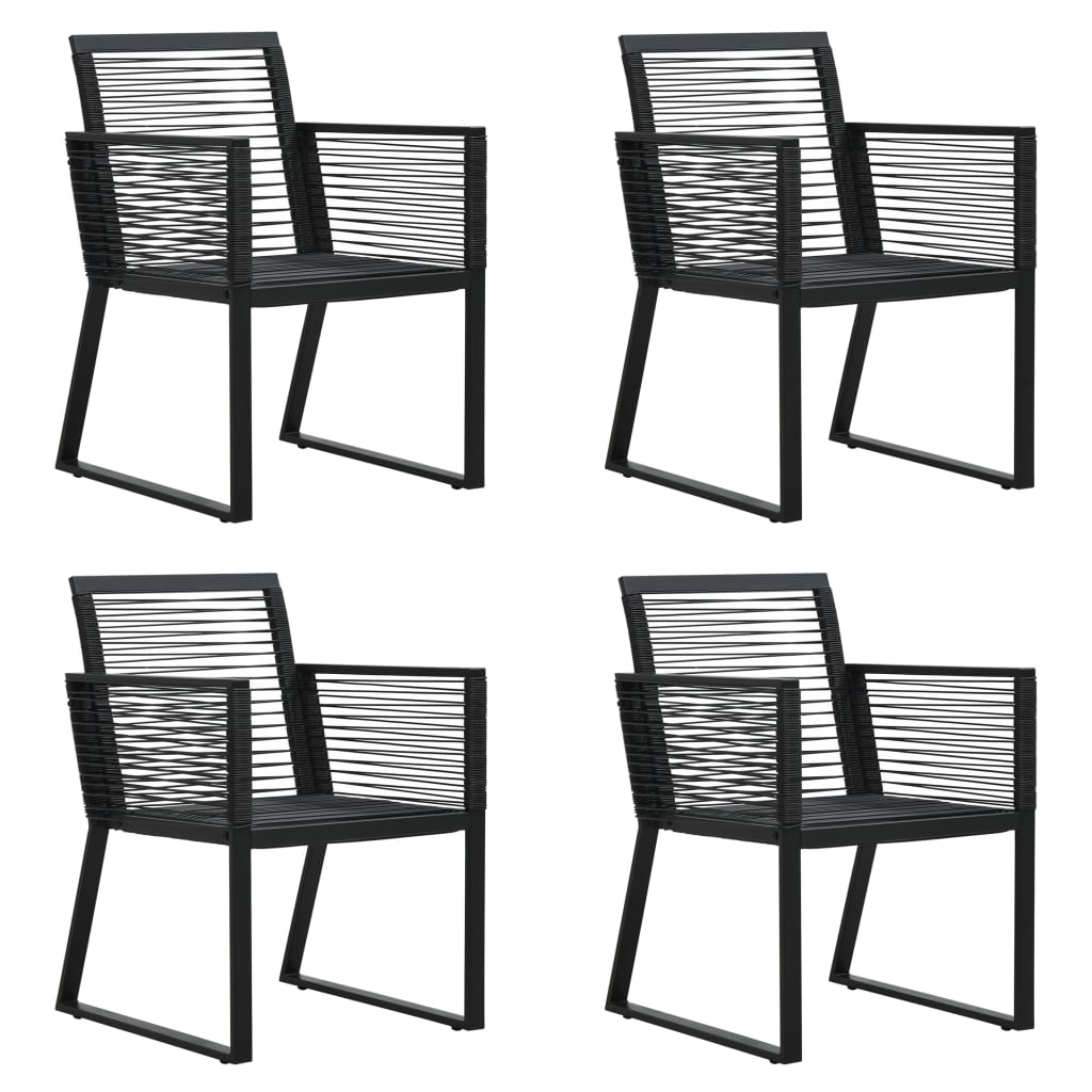 Set mobilier de exterior, 5 piese, negru, ratan PVC