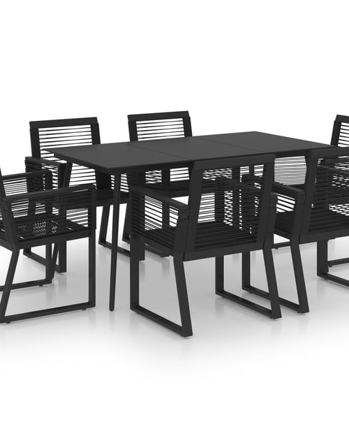 Încărcați imaginea în vizualizatorul Galerie, Set mobilier de exterior, 7 piese, negru, ratan PVC
