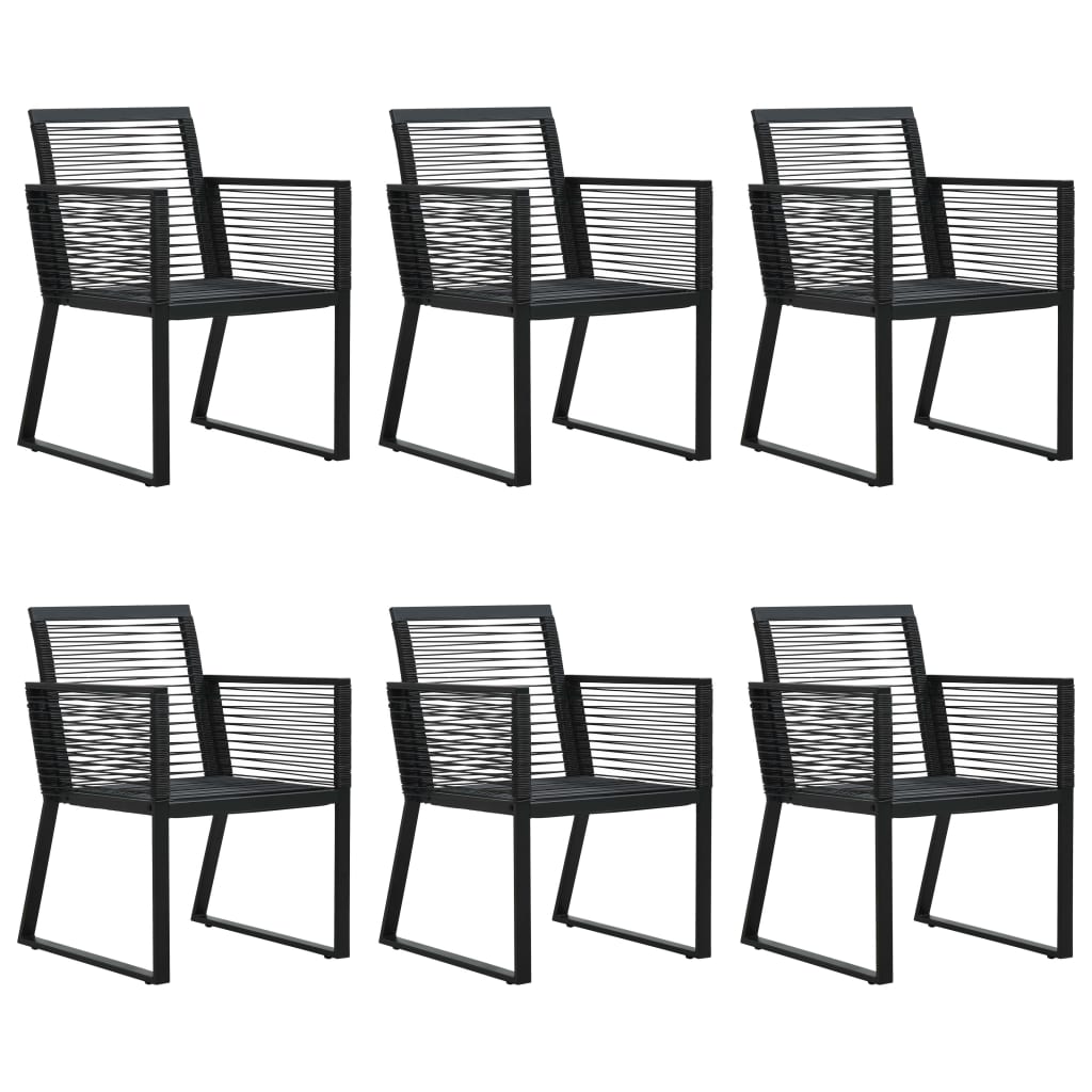 Set mobilier de exterior, 7 piese, negru, ratan PVC
