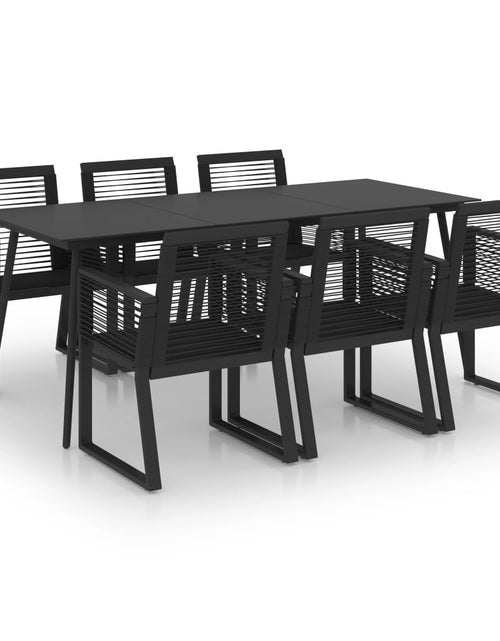 Încărcați imaginea în vizualizatorul Galerie, Set mobilier de exterior, 7 piese, negru, ratan PVC
