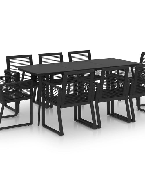 Încărcați imaginea în vizualizatorul Galerie, Set mobilier de exterior, 9 piese, negru, ratan PVC
