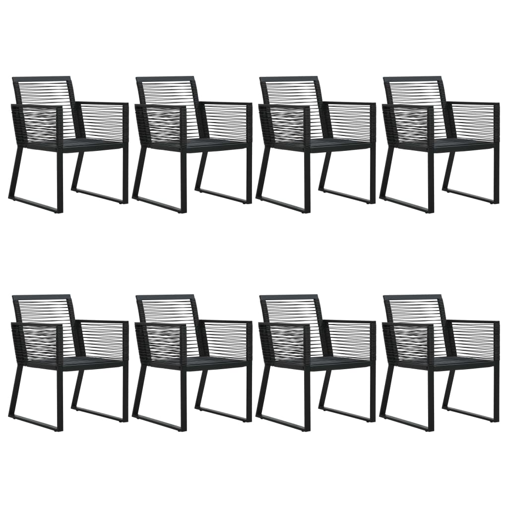 Set mobilier de exterior, 9 piese, negru, ratan PVC