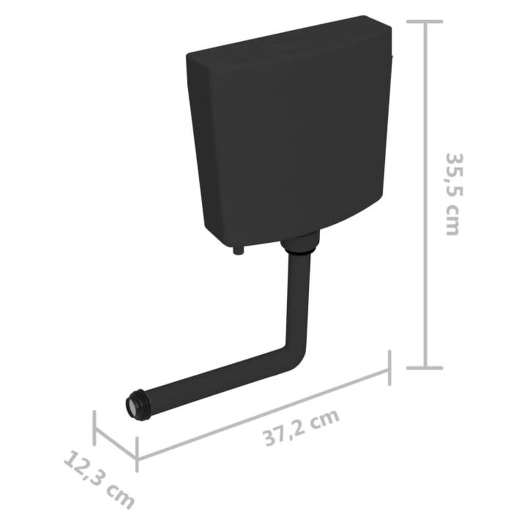 Rezervor de toaletă cu admisie de apă pe fund, 3/6 L, negru - Lando