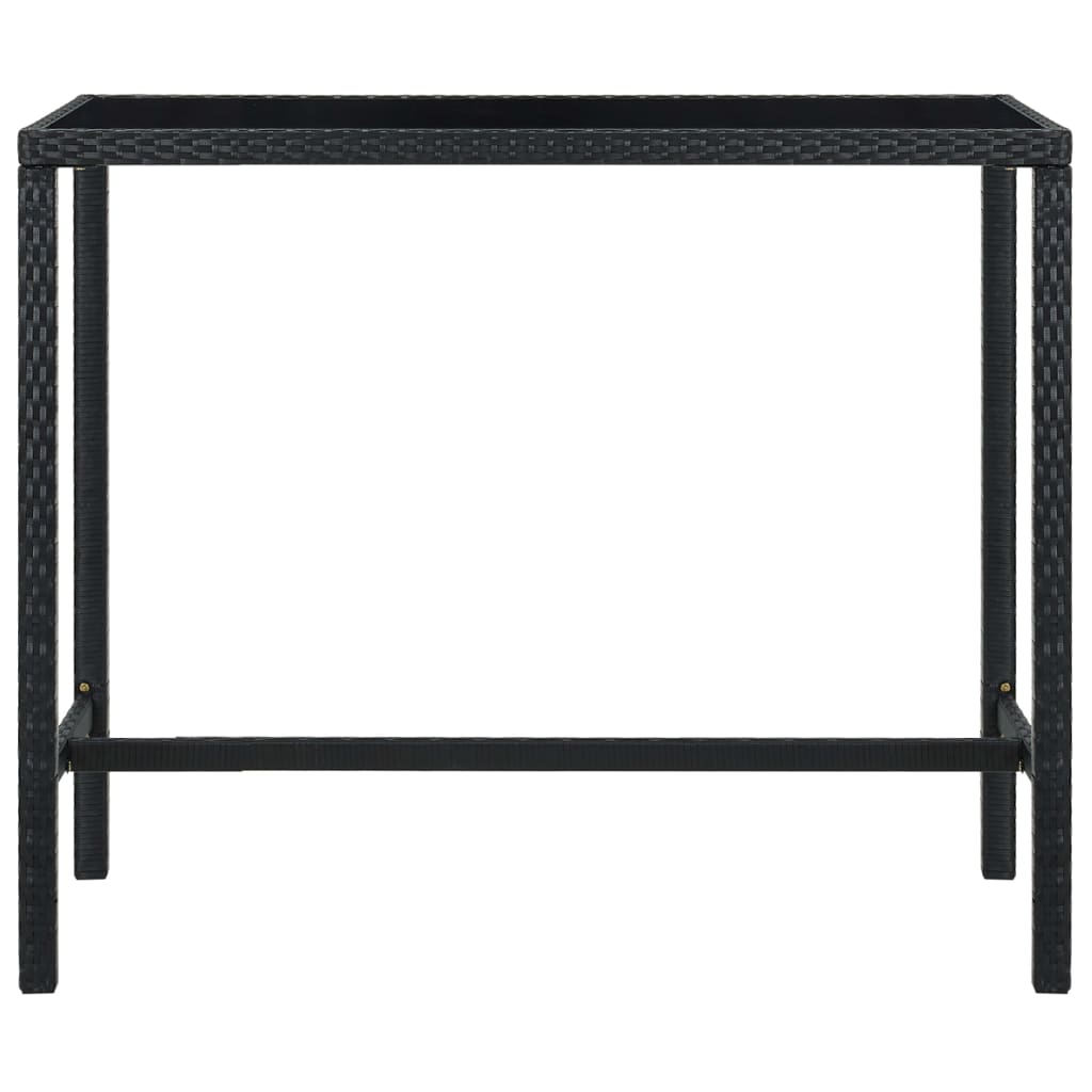 Set mobilier bar de grădină cu perne, 7 piese, negru, poliratan