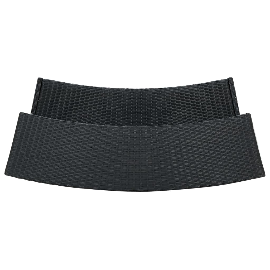 Set mobilier bar de grădină cu perne, 3 piese, negru - Lando