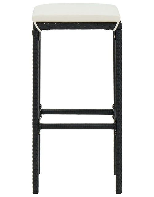 Încărcați imaginea în vizualizatorul Galerie, Set mobilier bar de grădină cu perne, 5 piese, negru - Lando
