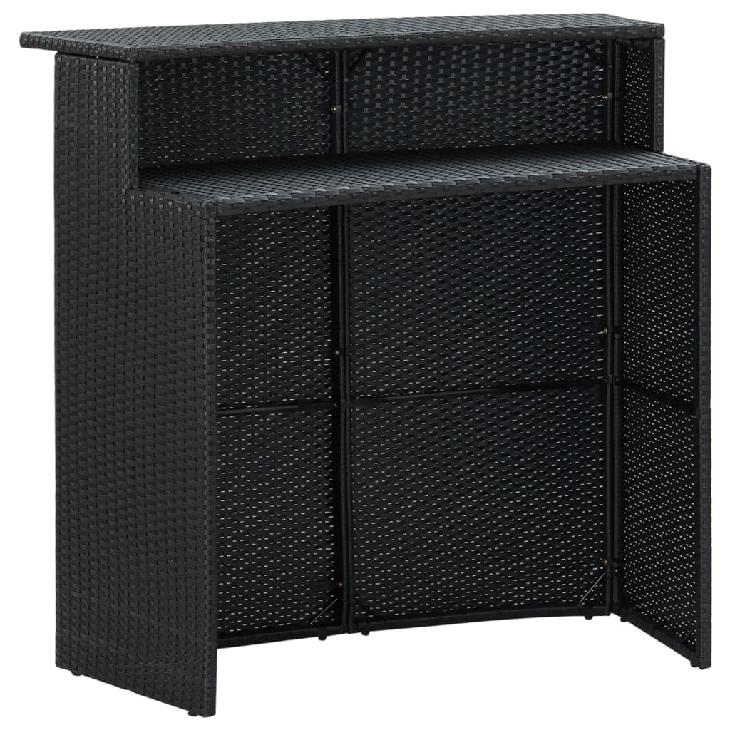 Set mobilier bar de grădină cu perne, 5 piese, negru - Lando