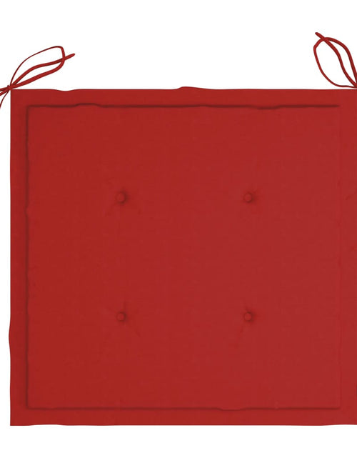 Загрузите изображение в средство просмотра галереи, Scaune Batavia cu perne roșii, 2 buc., lemn masiv de tec - Lando
