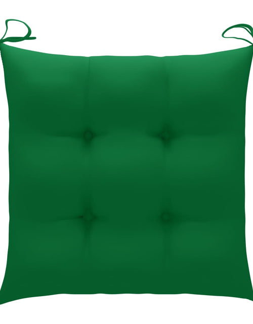 Загрузите изображение в средство просмотра галереи, Scaune de masă cu perne verde, 2 buc., lemn masiv tec - Lando
