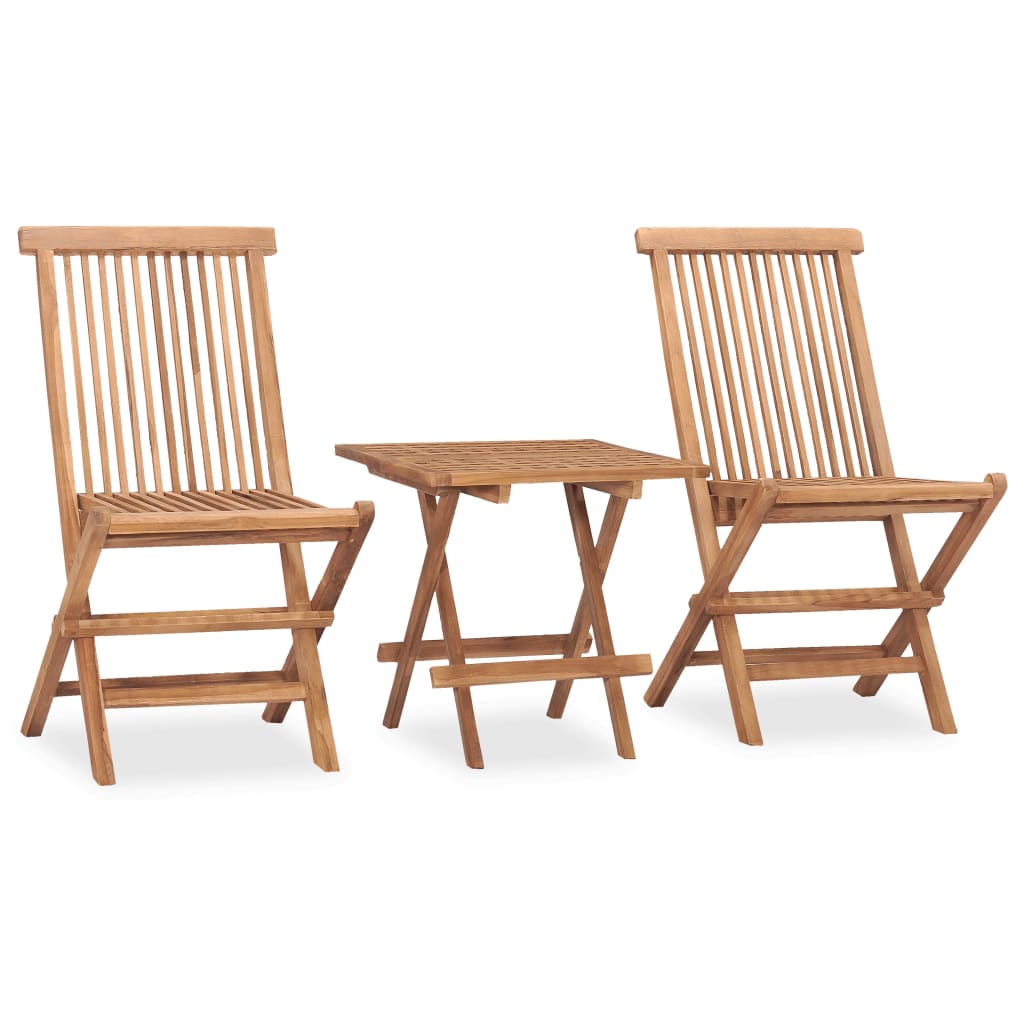 Set mobilier exterior pliabil cu perne, 3 piese, lemn masiv tec - Lando