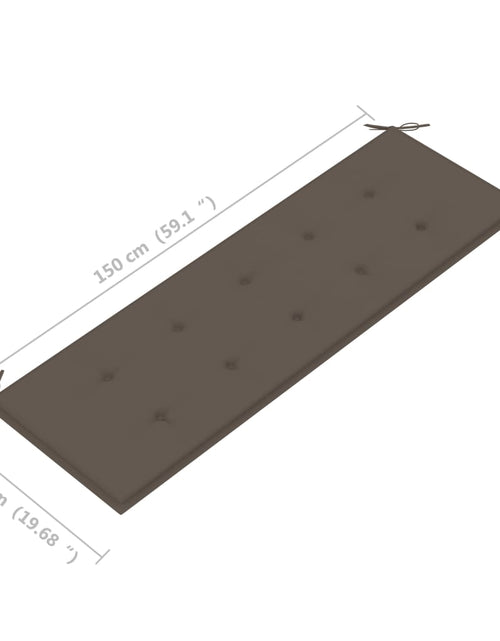 Încărcați imaginea în vizualizatorul Galerie, Bancă de grădină stivuibilă cu pernă, 159 cm, lemn masiv de tec
