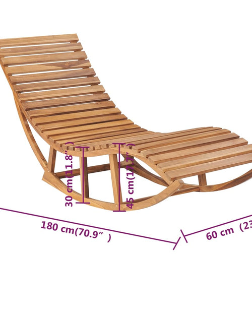 Încărcați imaginea în vizualizatorul Galerie, Șezlong balansoar cu pernă, lemn masiv de tec
