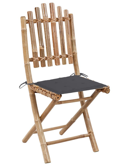 Încărcați imaginea în vizualizatorul Galerie, Set mobilier de exterior pliabil, cu perne, 5 piese, bambus
