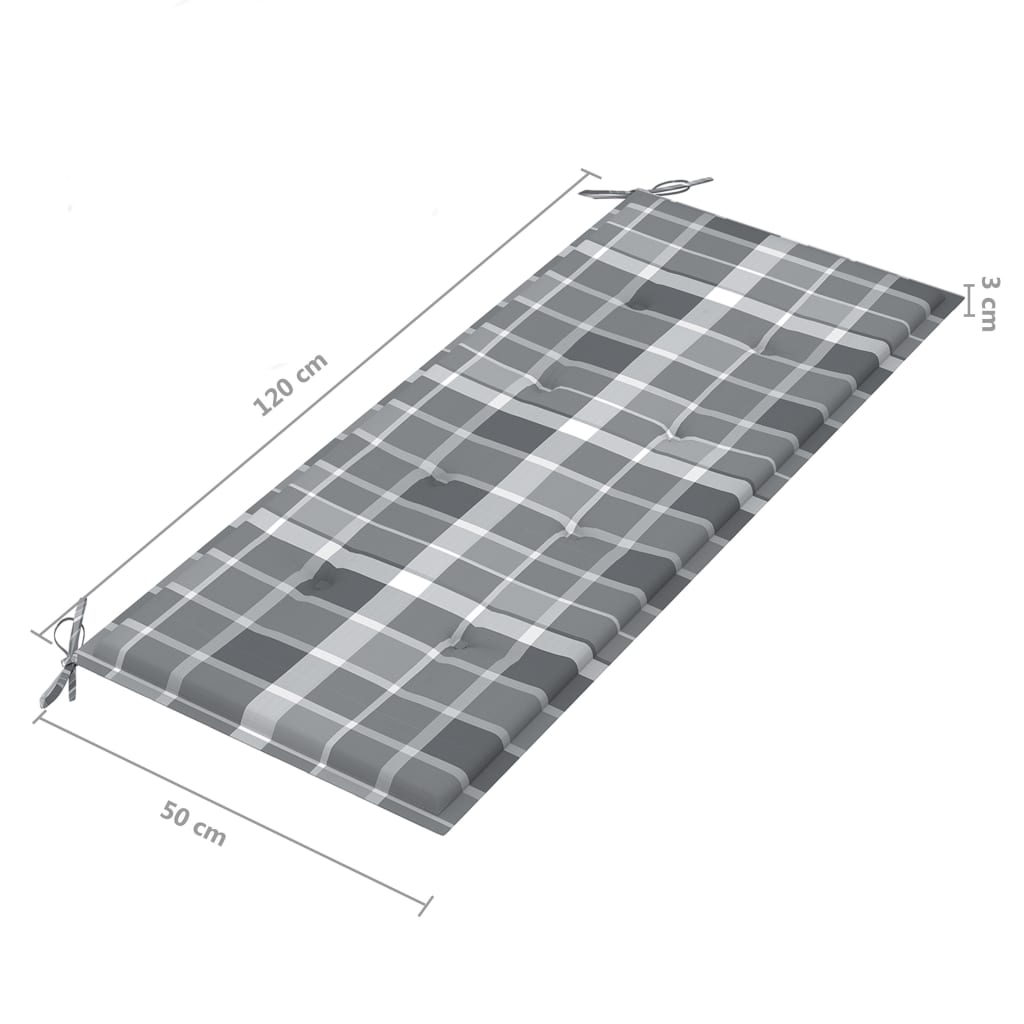 Bancă de grădină cu pernă, 120 cm, lemn masiv de acacia