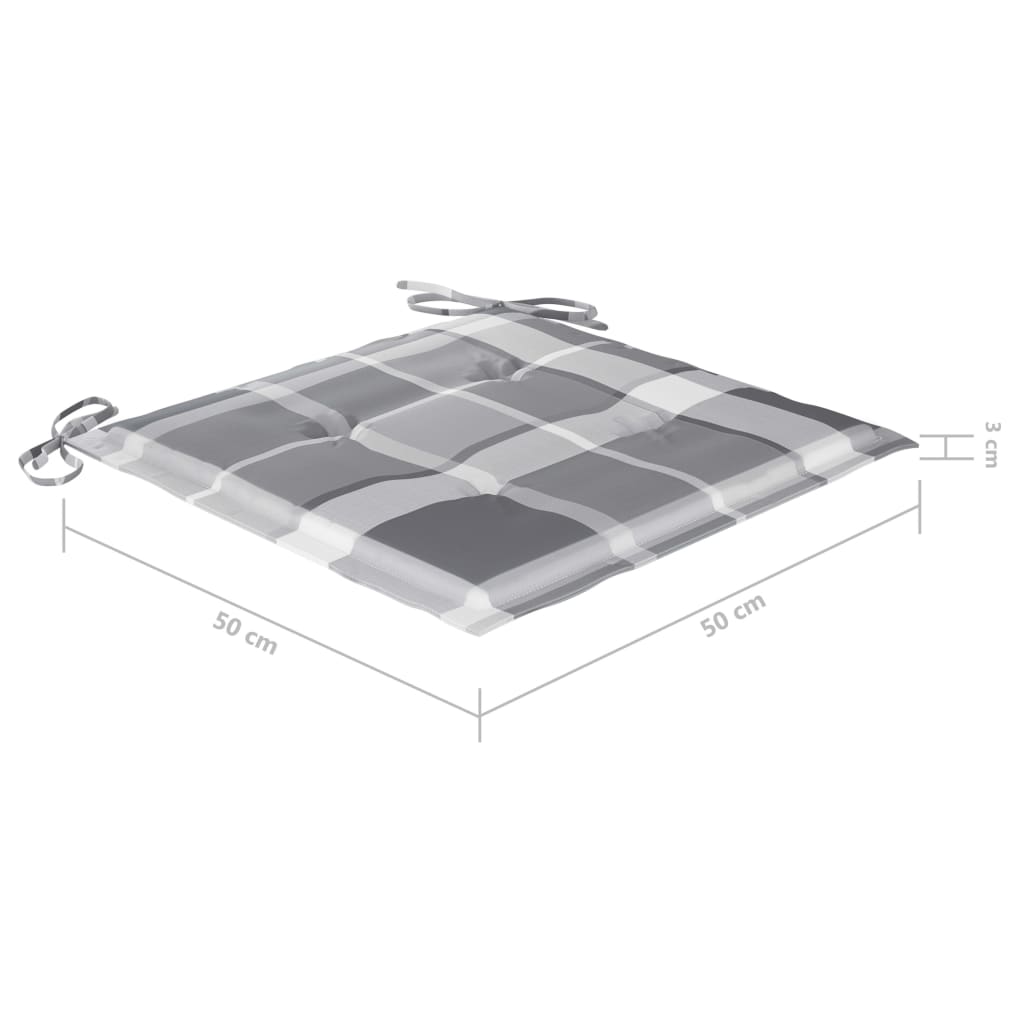 Scaune de masă de exterior cu perne, 3 buc., lemn masiv acacia