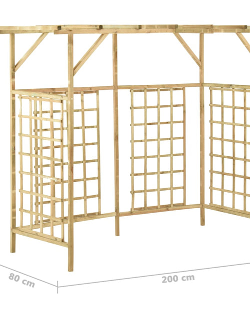 Încărcați imaginea în vizualizatorul Galerie, Pergolă de grădină pentru trei pubele, lemn de pin tratat
