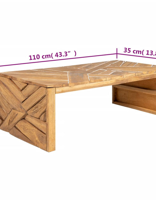 Загрузите изображение в средство просмотра галереи, Măsuță de cafea, 110x35x38 cm, lemn masiv de tec erodat
