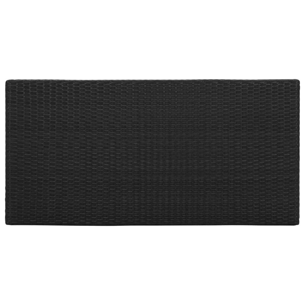 Set mobilier bar de grădină cu perne, 5 piese, negru, poliratan